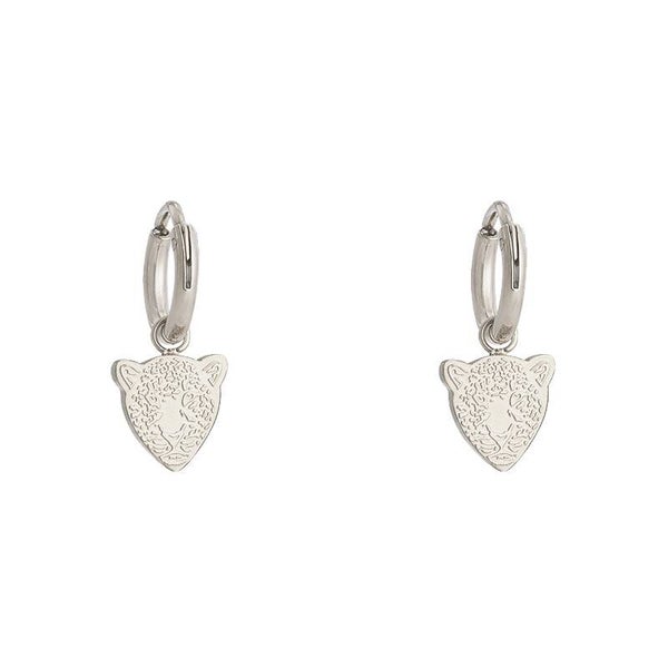 Oorbellen famous Leopard stainless steel zilver