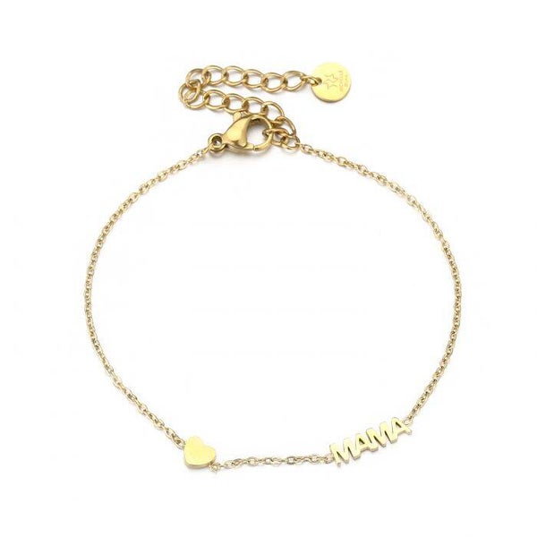 Mama Bracelet heart Gold Stainless steel