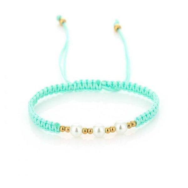 Macramé pearl bracelet groen