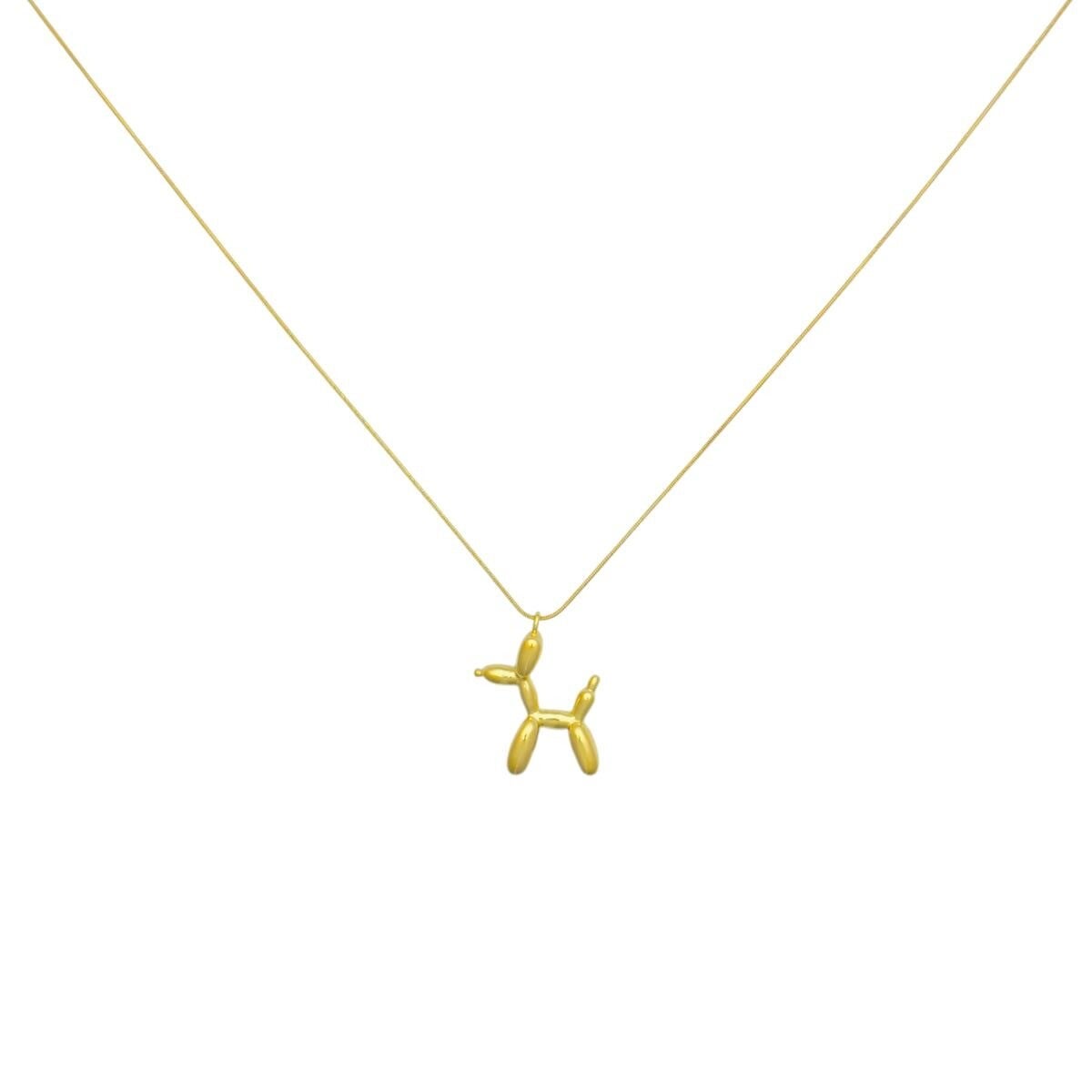 Balloon dog neckless goud
