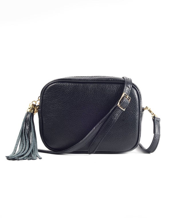 Tas Romeé echt leer zwart