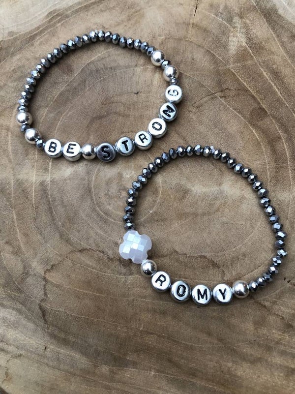 Bracelet silver letters 