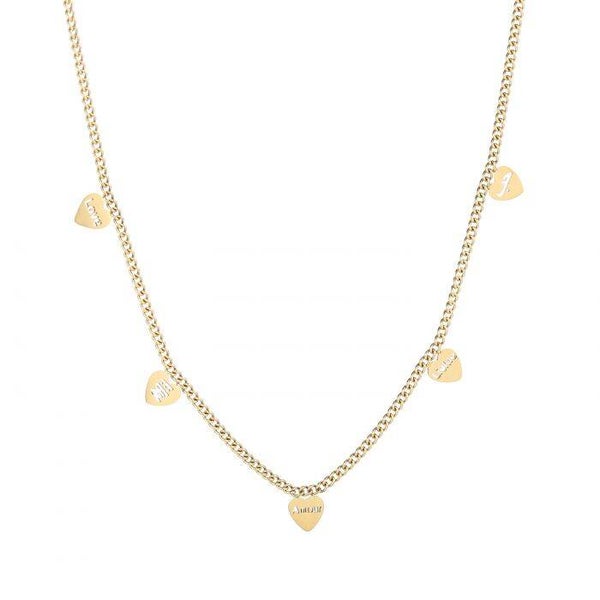 Necklace Love 5 talen stainless steel Gold
