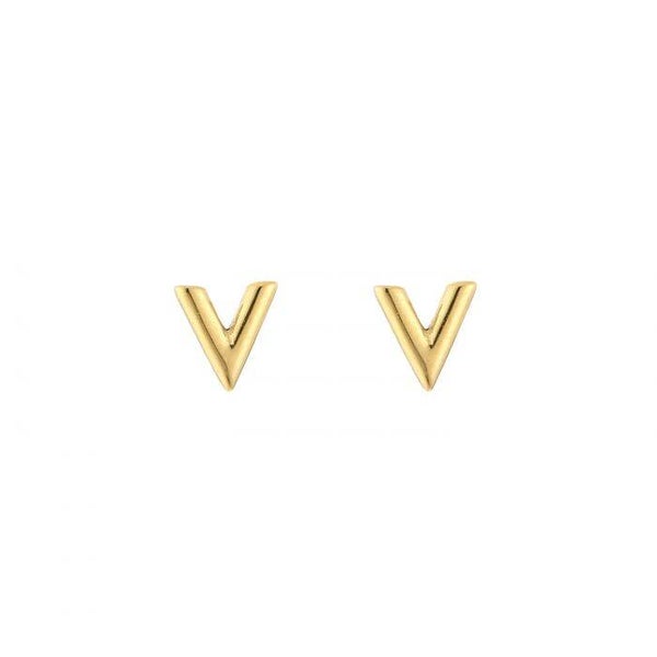 V Earrings Stainless steel Gold