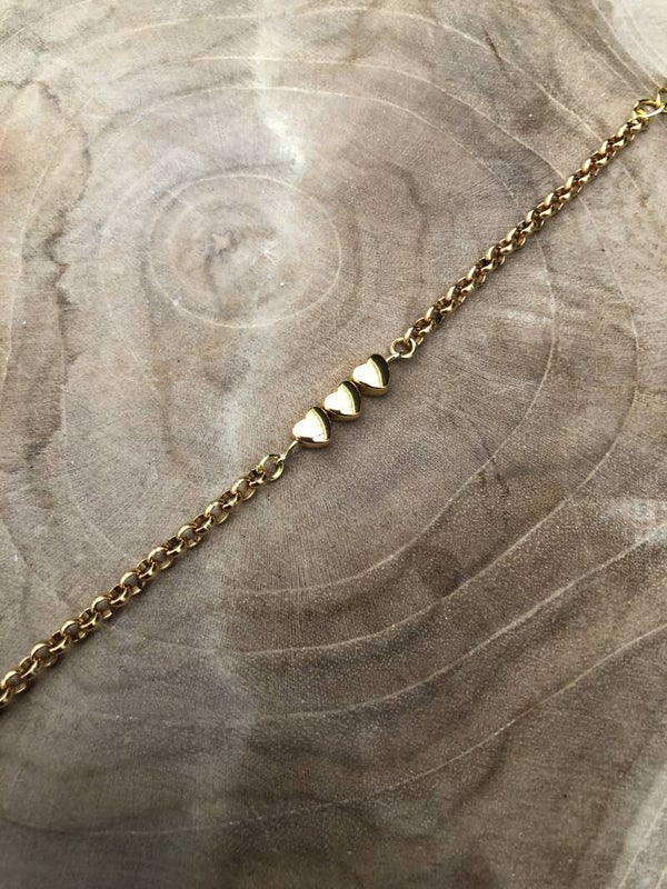 Heart bracelet gold plated 