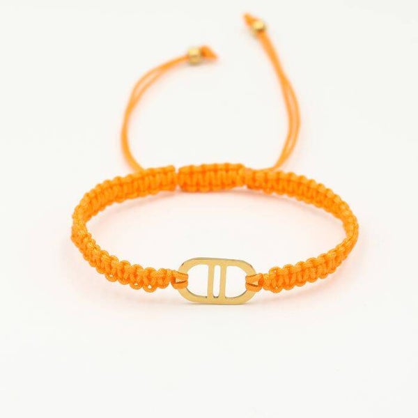 Macramé armband connected D orange
