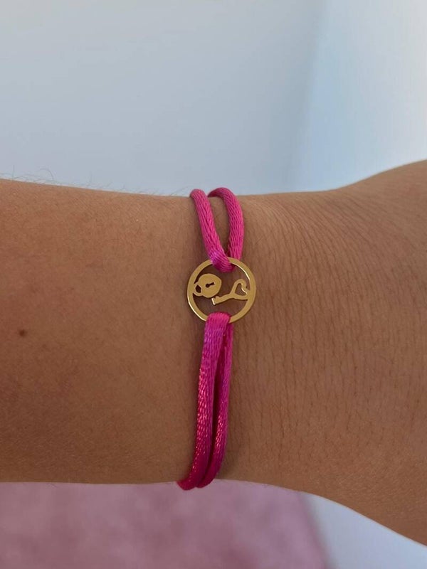 Satijnkoord armband sleutel