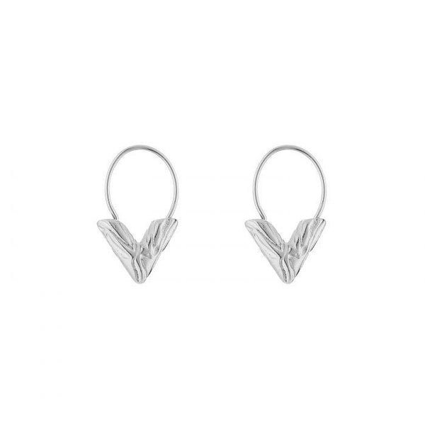 V earrings stainless steel zilver