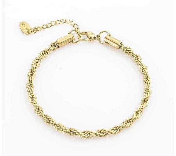 Stainless steel Armbandje Twist Goud