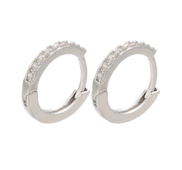 Zirkonia oorringen zilver