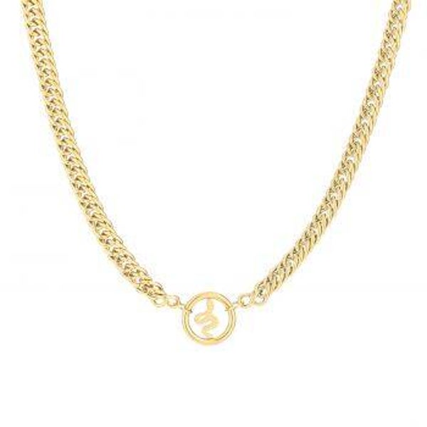 Stainless steel Snake necklace Gold plated