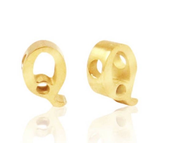 Stainless steel kraal / hanger Letter Q goud  