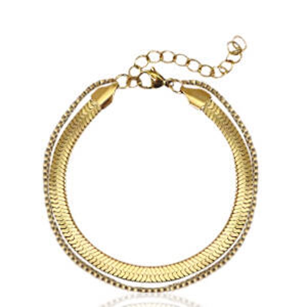 Armbandje van rvs 2 layer Gold plated