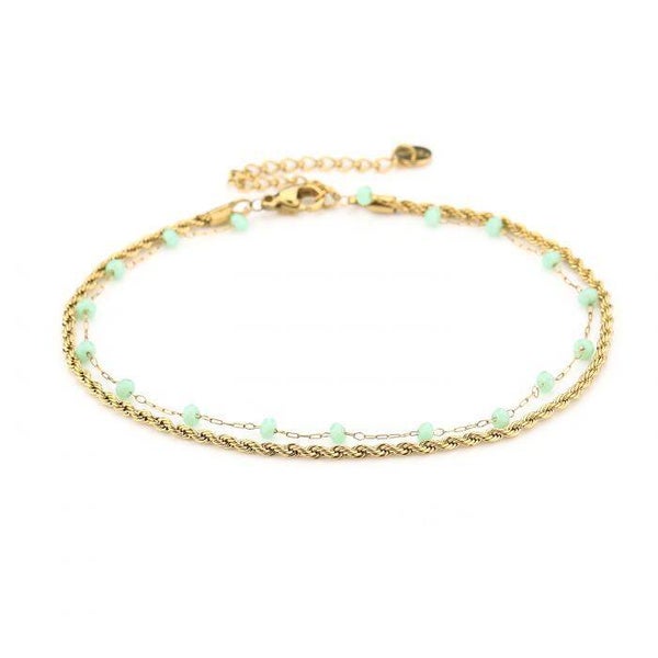 Enkelband goud baby Blue