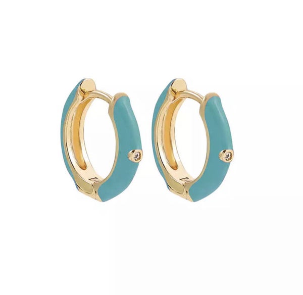 Oorbellen July Blue - Gold met zirkonia