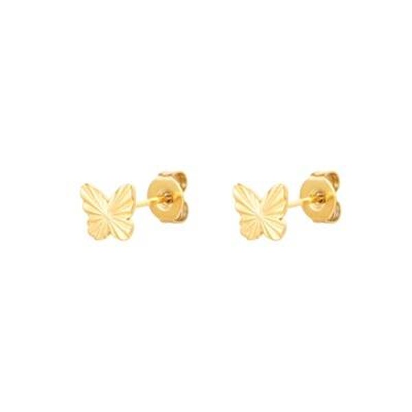 Oorknopjes butterfly gold
