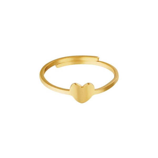 Ring Heart stainless steel Gold