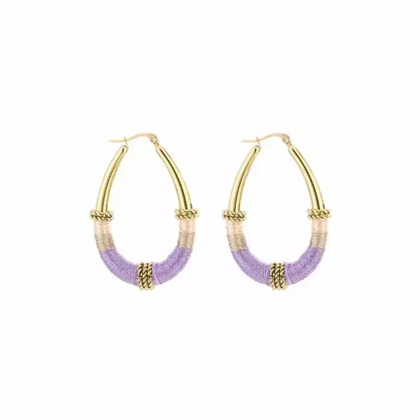 Oorbellen Lizzy Goud - Paars