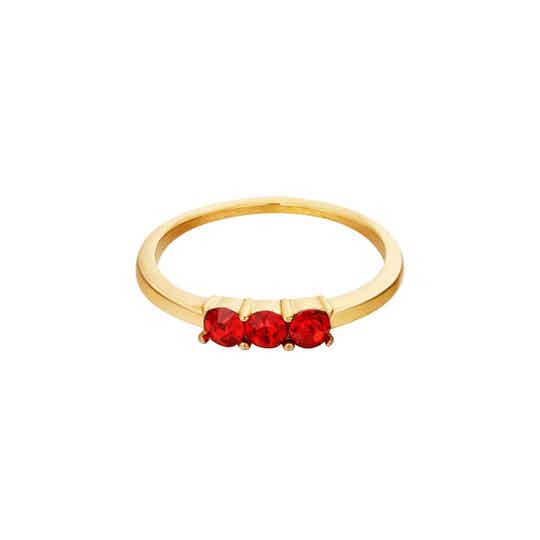 Ring Gracia stainless steel Gold - Red