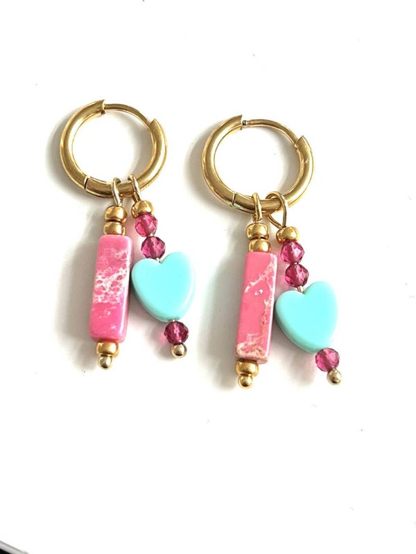 Oorbellen caja  stainless steel