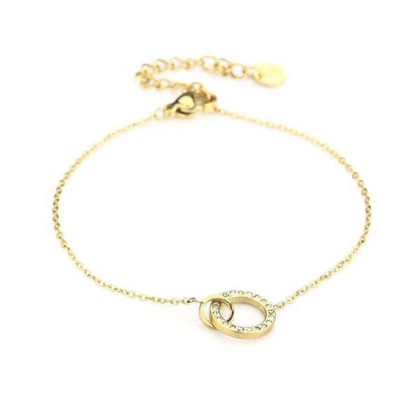 Armband cirkel groot en klein goud