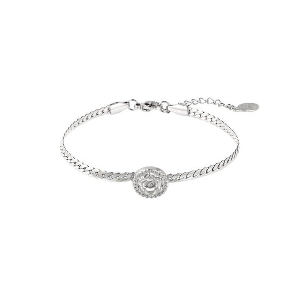 Rose Bracelet stainless steel silver plated.