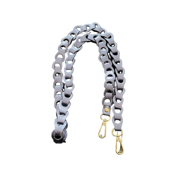 Bagstrap echt Leer metallic lila