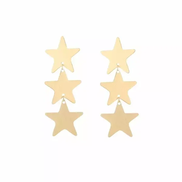 Triple stars oorbellen Goud