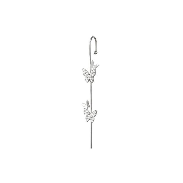 Ear crawler butterfly stainless steel zilver