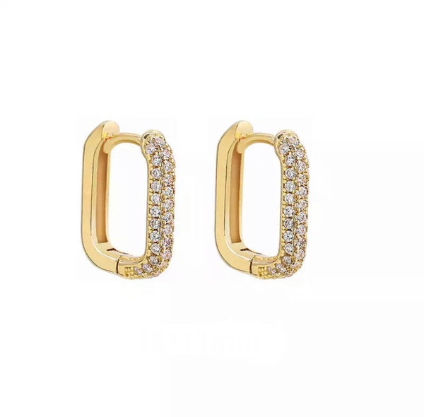 Zirkonia oorbellen small Gold - white