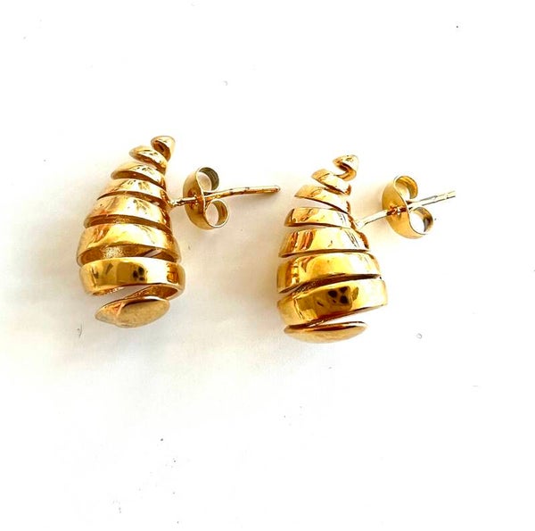 Druppel oorbellen spiraal Goud