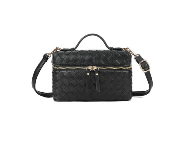 Tas gevlochten Myrthe zwart