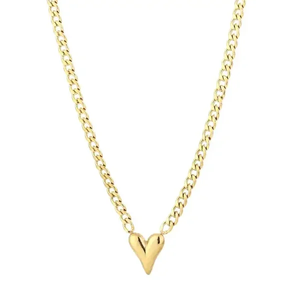 Ketting heart stainless steel Goud