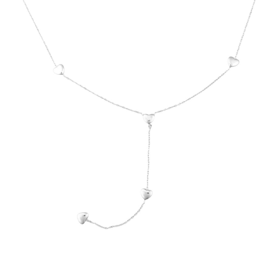 Hartjes Lange ketting stainless steel zilver