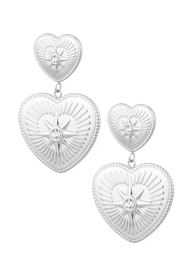 Hartjes oorbellen hartjes zilver