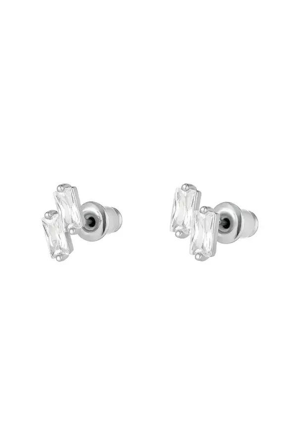 Diamond earrings zilver