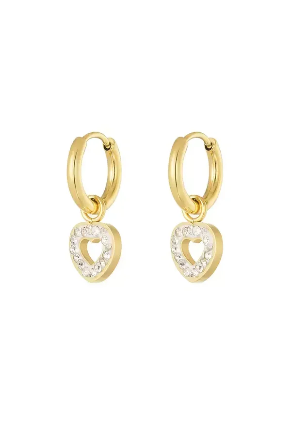 Cute zirkonia heart earrings