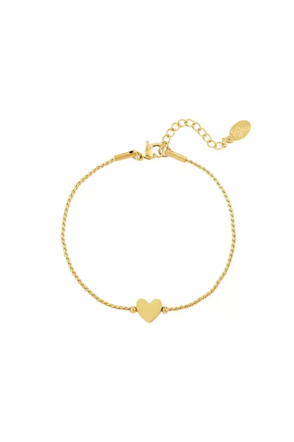 Little heart armband goud