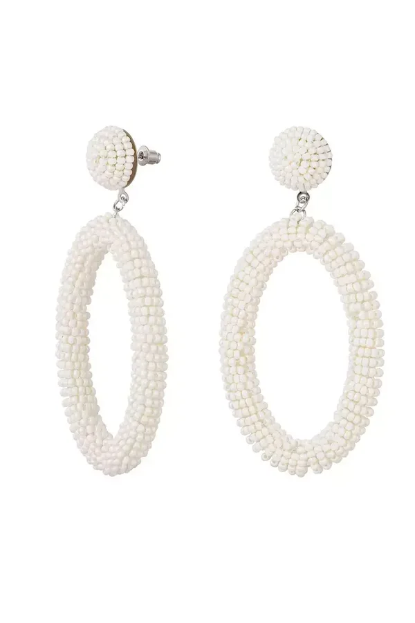 Classy white statement hoops
