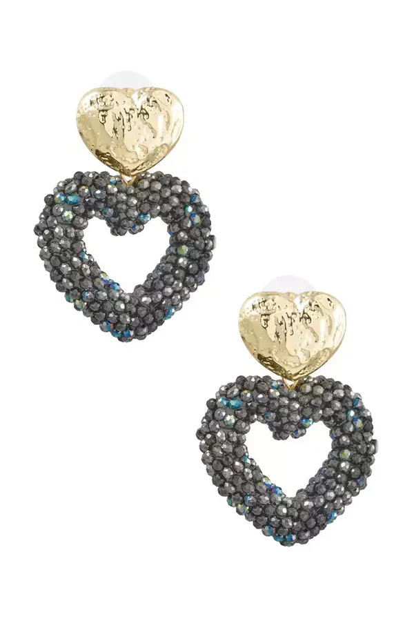 Double heart statement earrings