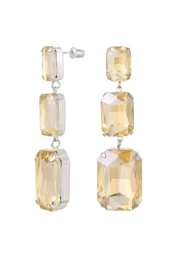 Catchy diamond earrings champagne