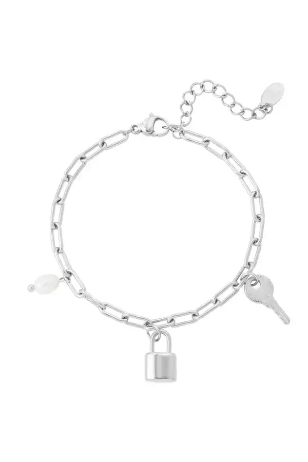 Schakel armband bedels zilver