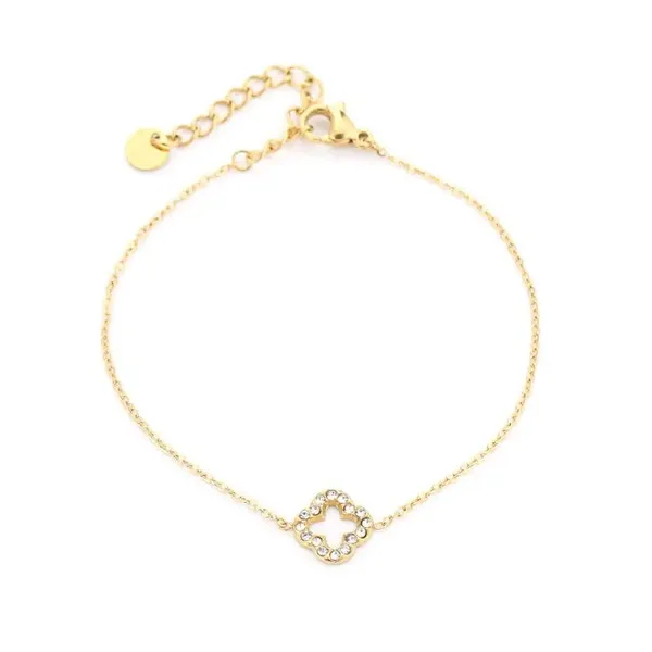 Klaver armband - Zirkonia stainless steel