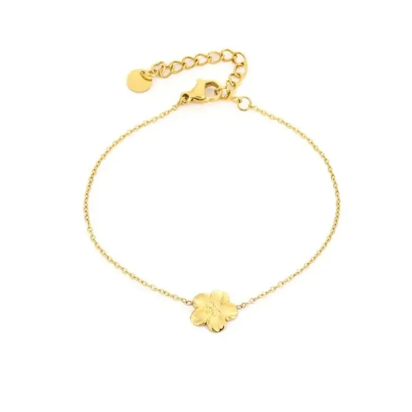 Flower armband goud