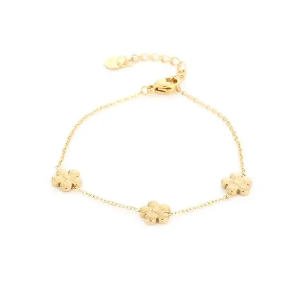 Bloemen armband goud