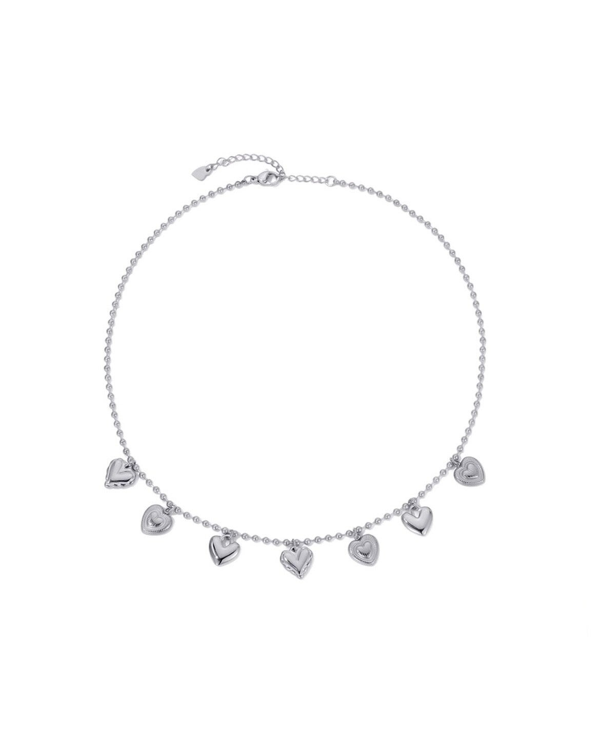 Lots of hearts neckless zilver