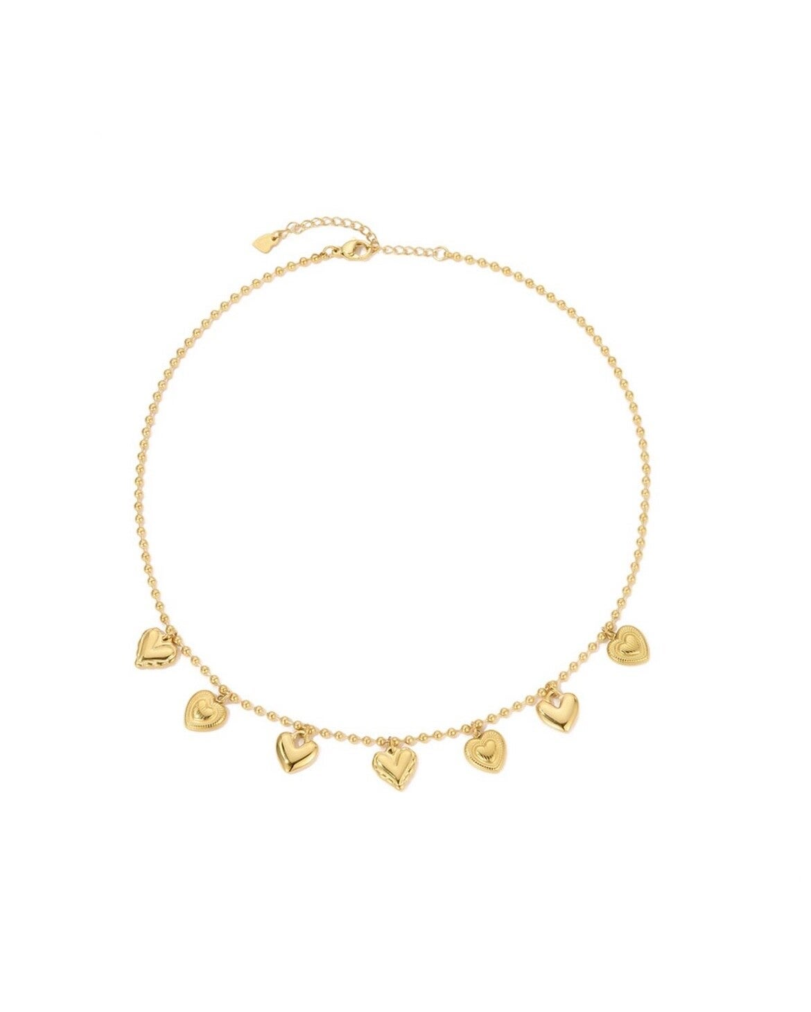 Lots of hearts neckless goud