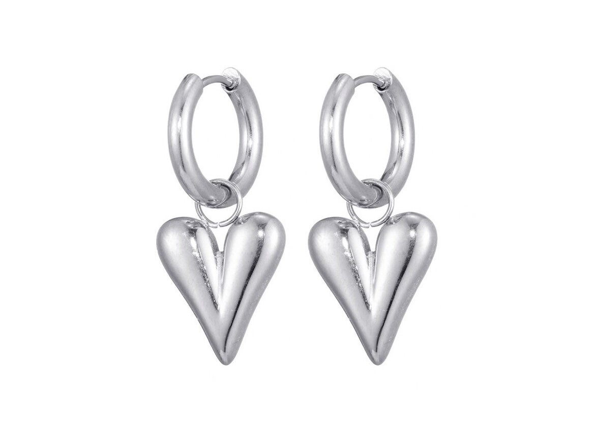 heart earrings zilver