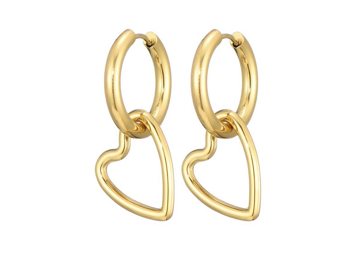 Heart earrings gold