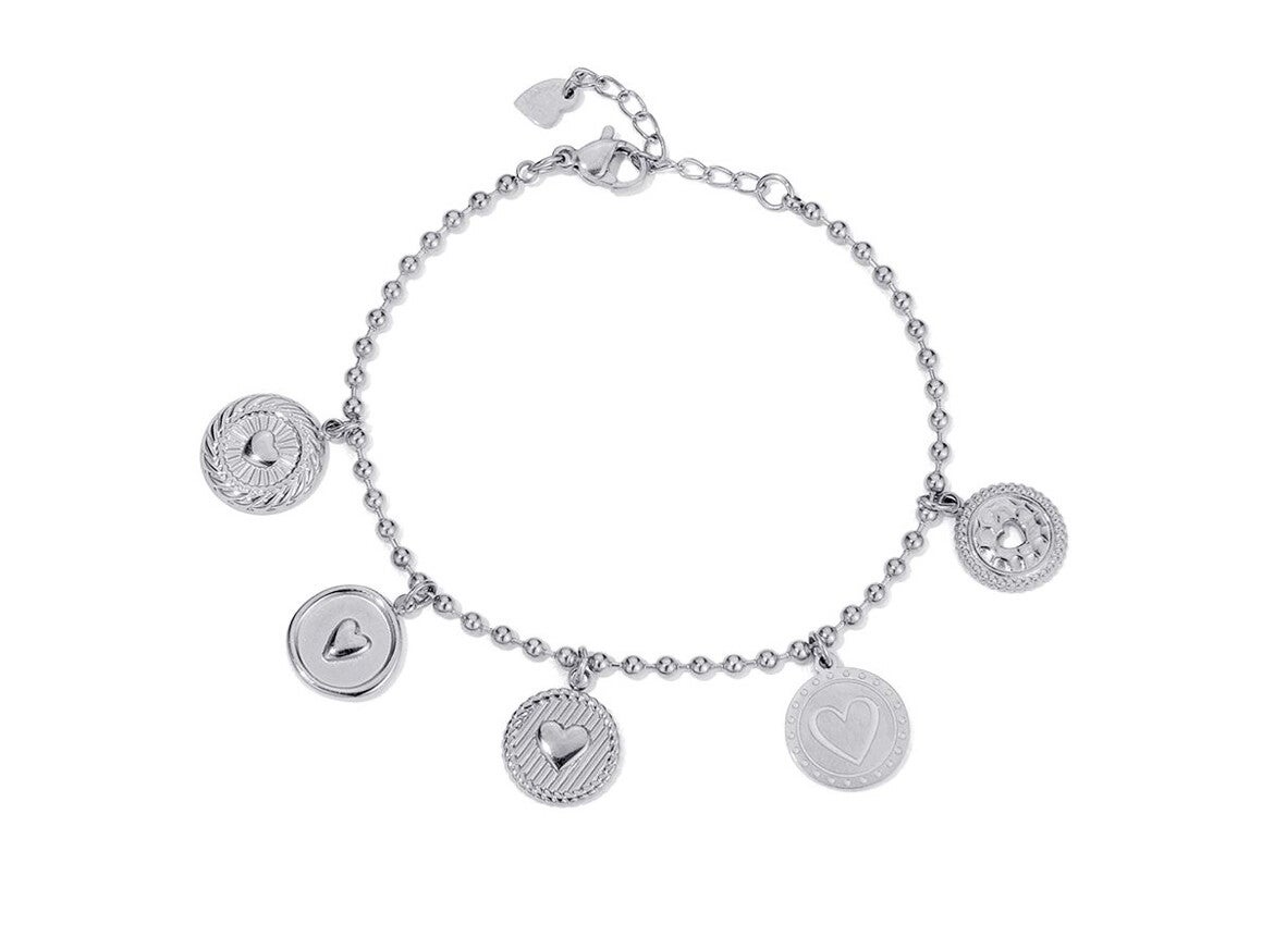 Lots of hearts bracelet zilver